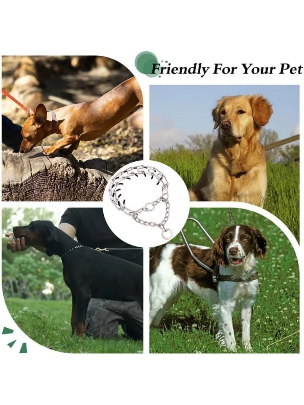 Adjustable No Pull Dog Training Collar with Comfort Tips for Small to XL Dogs